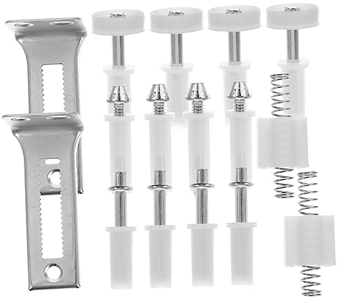 jojofuny Kit de Quincaillerie pour Porte Pliante Double Volet 16 Pièces Acier Robuste Pivot Usage Domestique Réparation Portes Pliantes
