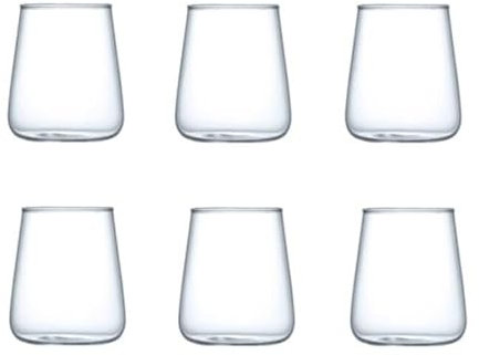 AOOTE Vaso de Agua para Jugo, 450ML Set de 6 Unidades Jugo Tumbler, Vasos de Agua, Bebidas y Zumos, Vidrio sin Plomo, Apto para Lavavajillas, Perfectos para Uso en Casa, Restaurante y en Fiestas