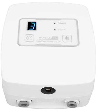 Automatisk Bevattningssystem, DC12V Droppbevattningssystem, Justerbar Inomhusväxtbevattningssystem med Timer för Inomhus, Växthus, Fjärrstyrning (EU-kon takt)