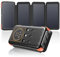 SOARAISE Caricabatterie Solare Wireless Power Bank: 25000mAh 20W Caricatore Portatile Senza Fili con 3 Cavi e 4 Pannelli Solari, USB C Ricarica Rapida Batteria Esterna con Luci LED per Campeggio