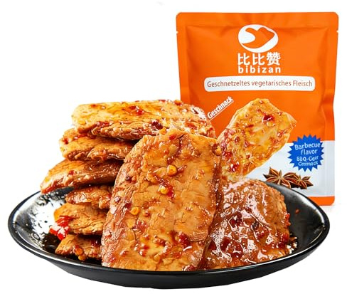 Würziger getrockneter Tofu, Latiao, chinesische Snacks,geschredderter vegetarischer würziger Snack, einzeln verpackt (9g*30Stück) (BBQ-Geschmack)