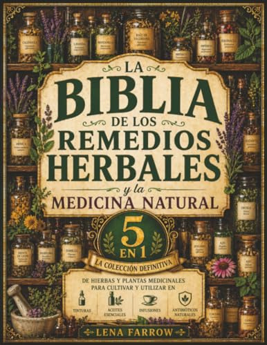 La Biblia de los Remedios Herbales y la Medicina Natural: [5 en 1] La Colección Definitiva de Hierbas y Plantas Medicinales para Cultivar y Utilizar en Tinturas, Infusiones y Antibióticos