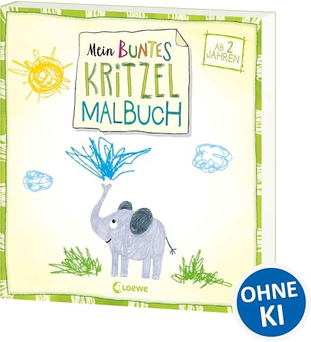 Mein buntes Kritzel-Malbuch (Elefant): Kunterbunter Malspaß für Kinder ab 2 Jahren