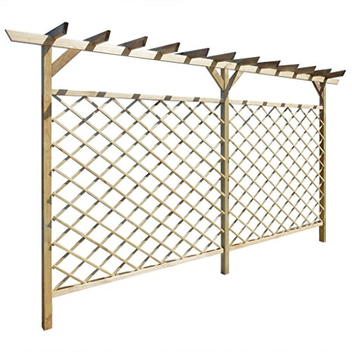 Gitterzaun Pergola Holz Katzenleiter Rankgitter Holz Rankhilfe Rosen mit Pergola-Oberteil 161 x 144 cm