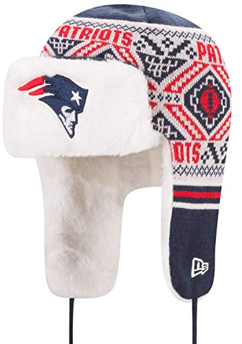 New Era Wintermütze Festive Trapper - New England Patriots