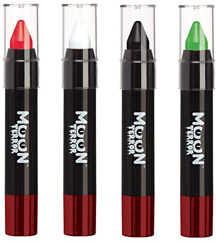 Moon Terror Halloween Face & Body Paint Stick Crayon - Makeup for Adults & Kids - 3.5g (Set of 4)