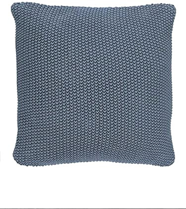 Marc O Polo Strick Dekokissen Plaid Nordic Knit Smoke Blue Dekokissen 50x50 cm