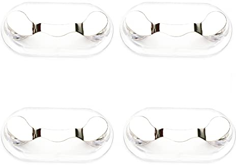 Magnetische Brillenhalter für Ausweise, Ausweishalter, Brillenhaken aus Edelstahl, Mini-Sonnenbrillenständer mit Kristallen und Perlen, 12 Farben, 4 Stück, silber, One size