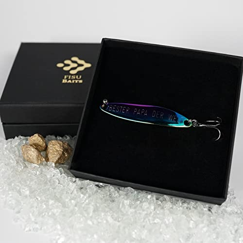 FISU BAITS Hochwertig veredelte Angelköder, graviert, als Geschenk für Angler, Vater, Papa zu Weihnachten, zum Geburtstag, Vatertag u.a. (Skarabäus)