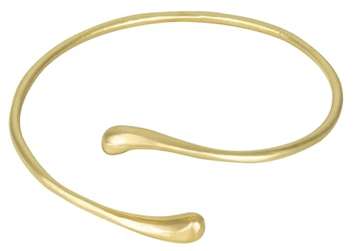 GAUEIOUR Gold Teardrop Bangle Arm Cufffor Women Upper Arm Bracelet, Water Drop Gold Upper Arm Cuff Bracelet Metal Minimalist Round loop Open Adjustable Chain Bangle Wrist Party Jewelry for Women