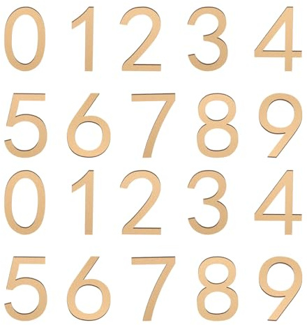 uxcell 20Pcs Self Adhesive Mailbox Numbers, 2 Acrylic Door Address Sign Stickers, Raised 3D Effect, for Residence, Apartment, Office Room, Mailbox (Number 0-9, Gold Tone)