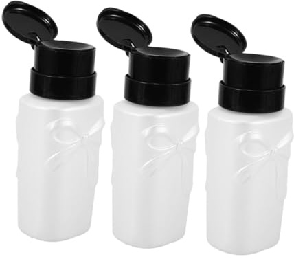 BESTYASH 3pcs Pump Bottle Lockable Pump Dispenser Nail Polish Remover Empty Plastic Refillable Cosmetics Dispenser