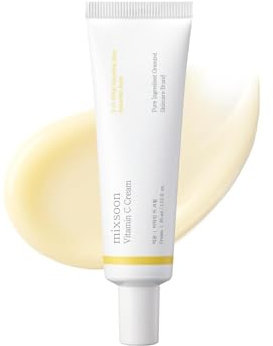 mixsoon Vitamin C Cream - Hydrating Face Cream, 7 Vitamin C Derivatives, Lightweight Moisturizer for Radiant, Even-Toned Skin 30ml / 1.01 fl.oz. Korean Glass Skin Care