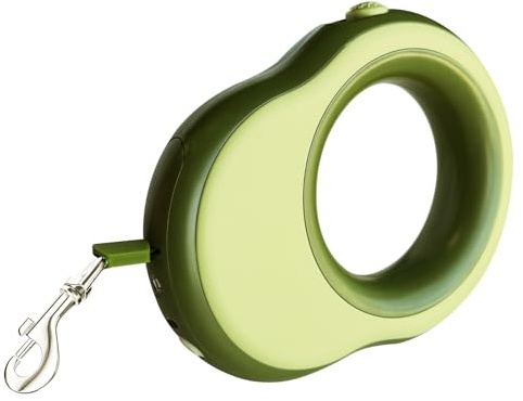XCPP Retractable Dog Leash, 11.5 FT Retractable Leash for Dogs 0-55 lbs, One-Handed Lock, 360°Tangle-Free Strong Reflective Nylon Tape, Perfect for Medium Large Dogs, Green