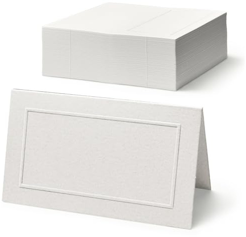 Place Cards for Weddings, 100-Count Table Name & Blank Tent Cards, Seating for Dinner Parties, Banquets, Events, Embossed Elegance