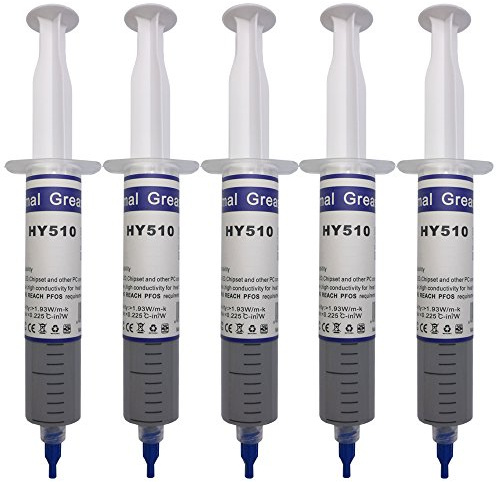 BAY Direct 5-Pack Reusable Thermal Paste (7 Oz/200g), LARGE Syringe Thermal Grease Cool Compound Heatsink Apply to PC/CPU/GPU/LED/VGA (Accessory Included)