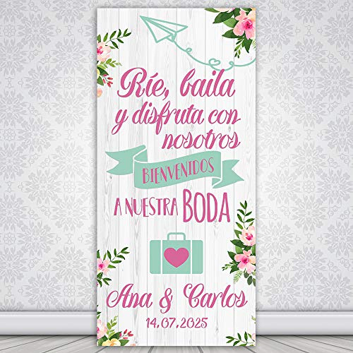 Decoración Boda | Cartel Boda WhiteFlower | 70cm x 150cm