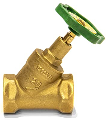 Schrägsitzventil 1/2 Zoll Messing – DVGW Absperrventil ohne Entleerung mit Handrad, langlebig und korrosionsbeständig für Trinkwasser, Heizung und Hausinstallation