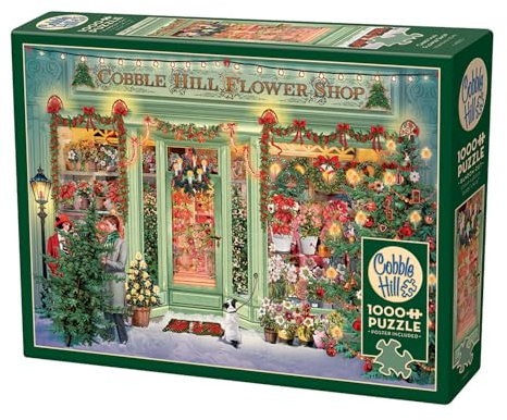 Cobble Hill 1000 Teile Puzzle - Christmas Flower Shop - Probeposter inklusive, Deluxe