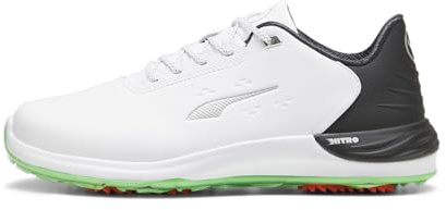 PUMA Men PHANTOMCAT Nitro™ + Golf Shoe, PUMA White-PUMA Black-Fluro Green PES, 6.5 UK
