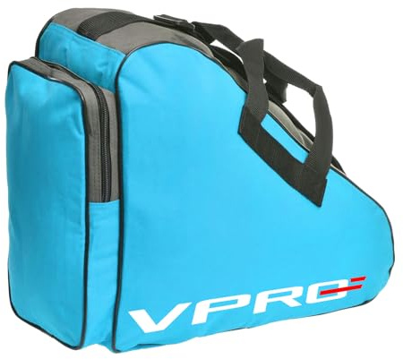 VPRO Ice & Inline Skate Bag - Adjustable Shoulder Strap and Top Handle Oxford Cloth ice skate bag to Carry Roller Skates, Ice Skates, Rollerblade, Ice Hockey Skate for Kids and Adults (Light Blue)