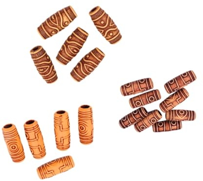 OATIPHO 60stücke Diy Große Holzperlen Für Schmuck Dreadlocks Und Haaraccessoires Runde Spacer Perlen Imitationsholz Geeignet Für Halsketten Und Armbänder