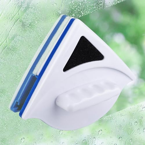 Magnetischer Fensterreiniger, GBKDQQ Doppelseiten Fensterputzer Dreieckiger Fensterabzieher Doppelseitiger Fensterputzer Double Side Magnetic Window Cleaner Geeignet für Glasfensterstärken von 3–8 mm