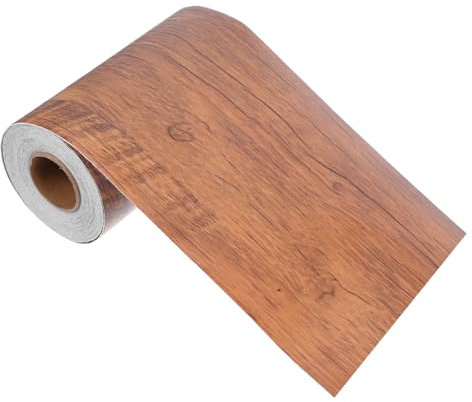 Amosfun Cinta De Madera Adhesiva Decorativa De Pvc De 10m Para Reparación De Muebles Decoración De Paredes y De Espejo Fácil De Aplicar Color Marrón Claro