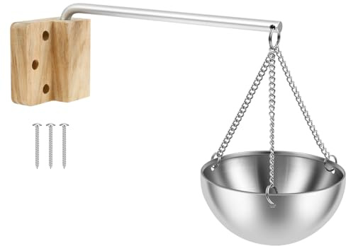 Sauna Cup Essential Oil Bowl with Movable Aluminum Rod, 12 x 6 CM Stainless Steel Sauna Aroma Bowl for Indoor Outdoor Home Spa