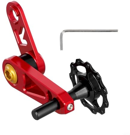Honseadek Tensor de cadena de bicicleta individual con convertidor de plato ovalado, aleación de aluminio y guía de cadena de acero inoxidable para montaña, compatible con varias bicicletas, negro