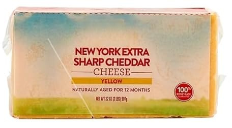 Block New York Extra-Sharp Yellow Cheddar Cheese , Versatile, all natural cheddar cheese , Aged for 12 months for extra sharp flavor , Great for cubing or slicing for charcuterie platters , Shred over nachos and potatoes , Melt into homemade macaroni & cheese , Includes extra sharp cheddar cheese bar, 32 oz.