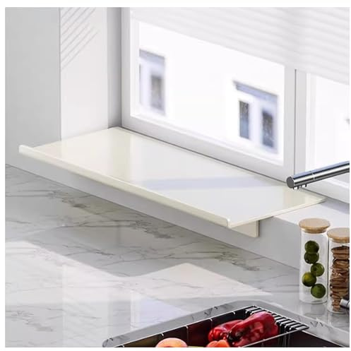 Placa extensora de alféizar de ventana, estante de almacenamiento de acero al carbono, tablero de extensión de encimera con base magnética for almacenamiento(Natural,50x25cm/19.7x9.8 inches)