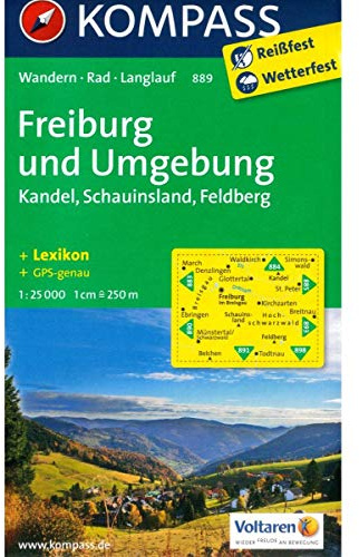 Freiburg und Umgebung - Kandel - Schauinsland - Feldberg: Wanderkarte mit Aktiv Guide, Radwegen und Loipen. GPS-genau. 1:25000 (KOMPASS Wanderkarte, Band 889)
