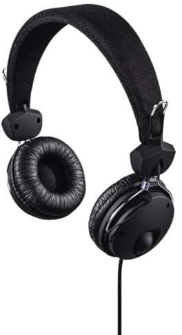 Hama Fun4Phone-hörlurar (överörat hörlurar, 50 Hz mikrofon - 10 kHz (2200 Ω), hörlursbandbredd på 20 Hz - 20 kHz (32 Ω), 3,52 mm hankabel med längd 1,2 m) svart