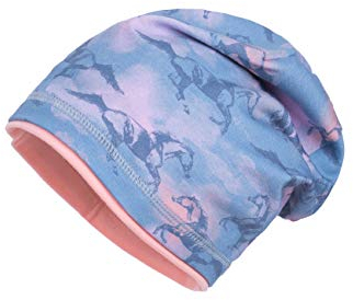 maximo Baby-Mädchen Jerseymütze Mütze, Mehrfarbig (Denimblue-rosa-Pferd 31), (Herstellergröße: 49)
