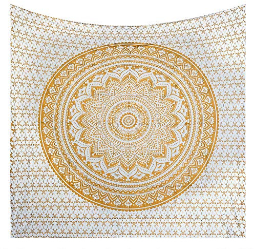 Future Handmade Mandala Wandteppich Wandbehang Wandteppiche Boho Blau Ombre Wandtuch für Dekor Zuhause und Wohnzimmer