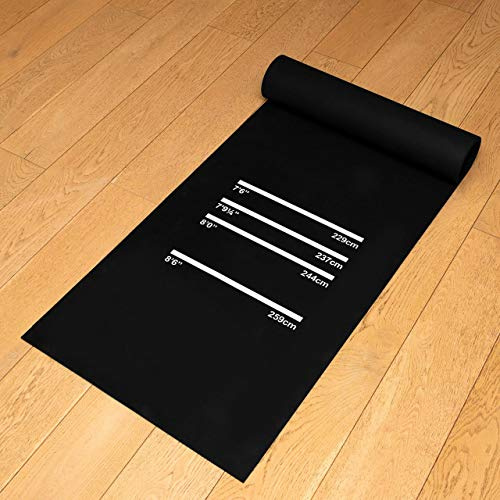Pinpoint Tapis de Fléchettes en Caoutchouc - Tapis Oche Dérapant avec 4 x Lignes de Marquage de Distance - Accessoire de Fléchettes
