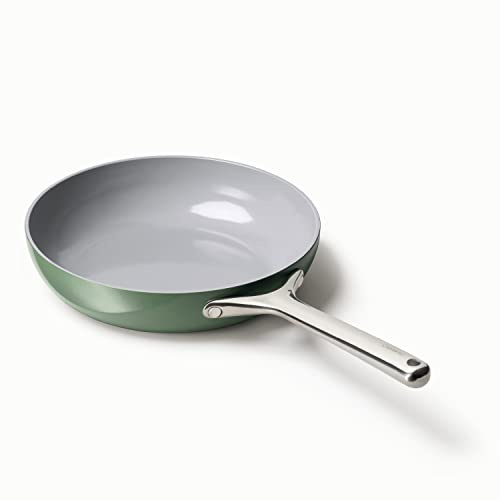 Caraway Nonstick Ceramic Frying Pan (2.7 qt, 10.5) - Non Toxic, PTFE & PFOA Free - Oven Safe & Compatible with All Stovetops (Gas, Electric & Induction) - Sage