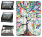 HoYiXi Funda Universal para 7-8 Pulgadas Samsung Galaxy Lenovo Fire Android Tableta Funda Protectora Ajustable en Dos Posiciones con Soporte - árbol