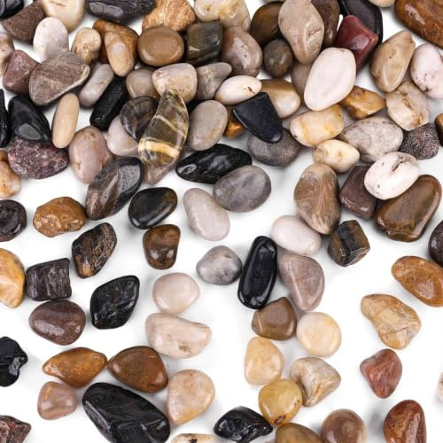 VGOODALL Piedras de río pulidas para plantas, 450 g, piedras de río pulidas, pequeñas rocas de grava para plantas en maceta, jardín, decoración del hogar
