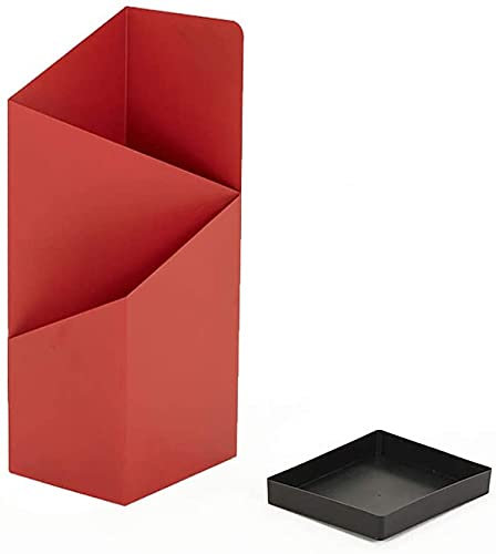 QWPYDXN Regenschirmständer Roter Schirmständer, rostfreier Schirmständer für den Innenbereich für Eingangsbereich/Büro/Zuhause mit Tropfschale, dekorativer Organizer Modern