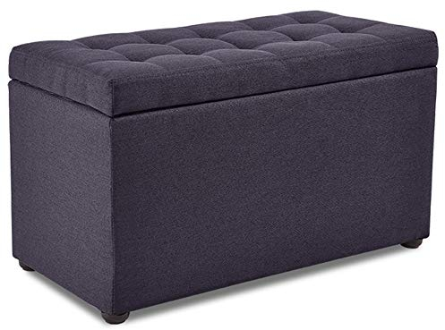 Generisch Fußbank,Brandschutz-Klappaufbewahrung, rechteckige Stoffaufbewahrung, getuftetes Design, einfache Sofabank für Zuhause, Tragkraft: 200 kg, 60 x 30 x 35 cm (Farbe: Braun) (Dunkelgrau)