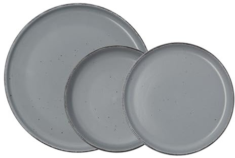 Quid Duna Service de table en céramique 12 pièces 4 personnes Gris