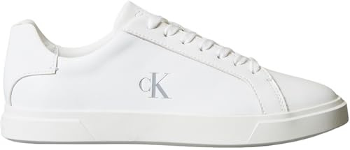 Calvin Klein Sneaker con Suela Cupsole Mujer Low Pro de Piel, Blanco (Triple Bright White), 38