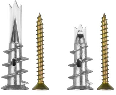 110Pcs Plasterboard Fixings Heavy Duty, Metal Self-Drill Hollow Wall Fixings, Dry Wall Anchor Drill Screw, Self Drill Cavity Raw Plugs Metal Wall Plugs for Composite/Wooden Boards(32mm 35mm 42mm)