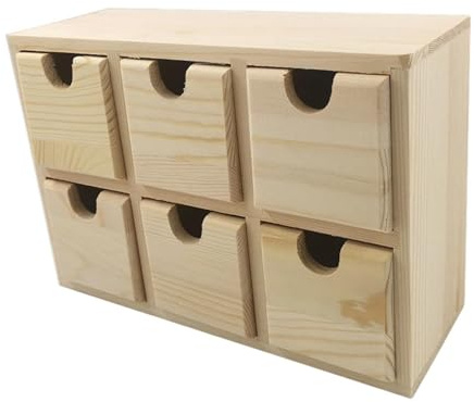 hominjoy Piccolo cassetto scatola di immagazzinaggio mini armadio in legno desktop organizzatore per gioielli trucco dormitorio tavolo 21 x 7,5 x 14,5 cm