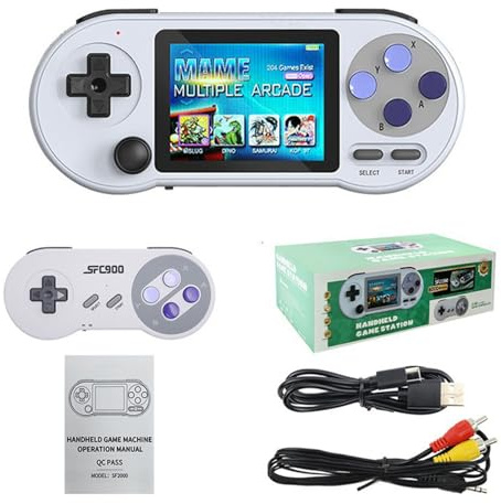 Console Di Gioco Portatile Retrò SF2000, 6.000 Giochi Incorporati, Macchine Da Gioco Nostalgiche Portatili Con Schermo IPS Da 3 Pollici-White||1
