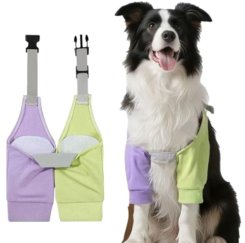 BSITSSS Mode Recovery Sleeve hund, armbågsbandage hund kontrastfärger, armbågsskydd hund året runt bärbar, liggsvingar hundbandage nötningsbeständiga benskydd