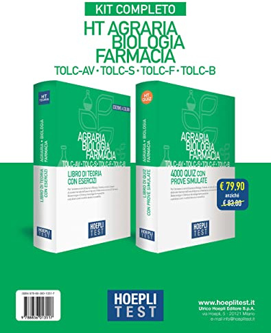 Hoepli test. Agraria, Biologia, Farmacia TOLC-AV, TOLC-S, TOLC-F, TOLC-B. Kit completo