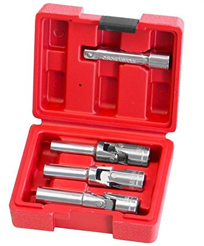 Neilsen 4pc 3/8 Drive Glow Plug Socket Set Universal Joint 8, 10, 12mm Glow Plugs